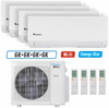Klimaire 26,000 BTU 4-Zone Wall Mounted Mini Split Heat Pump | 23 SEER2 | 6k + 6k + 6k + 6k | R454B