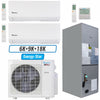 Klimaire 27,400 BTU 3-Zone Wall Mount - Air Handler Mini Split Heat Pump | 20 SEER2 | 6k + 9k + 18k | R454B
