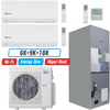 Klimaire 36,000 BTU 3-Zone Hyper Heat Wall Mount - Air Handler Mini Split Heat Pump | 20.45 SEER2 | 6k + 9k + 18k | R454B