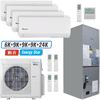 Klimaire 60,000 BTU 5-Zone Wall Mount - Air Handler Mini split Heat Pump | 20.7 SEER2 | 6k + 9k + 9k + 9k + 24k | R454B