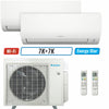 2 - Zone - 24,000 BTU 21 SEER2 Daikin MXM Series Wall Mounted Ductless Mini Split Heat Pump Air Conditioner System 7K + 7K - 230V | R32 | Wi-Fi Enabled