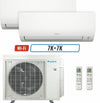2 - Zone - 36,000 BTU 20 SEER2 Daikin MXM Series Wall Mounted Ductless Mini Split Heat Pump Air Conditioner System 7K + 7K - 230V | R32 | Wi-Fi Enabled