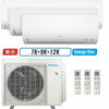 3 - Zone - 24,000 BTU 21 SEER2 Daikin MXM Series Wall Mounted Ductless Mini Split Heat Pump Air Conditioner System 7K + 9K + 12K - 230V | R32 | Wi-Fi Enabled