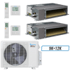 Klimaire 18,000 BTU 2-Zone Ceiling Ducted Mini Split Heat Pump | 20 SEER2 | 9k + 12k | R454B