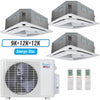 Klimaire 19,000 BTU 3-Zone Hyper Heat Ceiling Cassette Mini Split Heat Pump | 23 SEER2 | 9k + 12k + 12k | R454B
