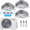 Klimaire 19,000 BTU 3-Zone Hyper Heat Ceiling Cassette Mini Split Heat Pump | 23 SEER2 | 12k + 12k + 12k | R454B