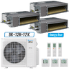 Klimaire 27,000 BTU 3-Zone Ducted Recessed Mini Split Heat Pump | 21 SEER2 | 9k + 12k + 12k | R454B