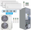 Klimaire 46,000 BTU 4-Zone Wall Mount - Air Handler Mini Split Heat Pump | 20.8 SEER2 | 9k + 12k + 12k + 18k | R454B