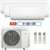 3 - Zone - 36,000 BTU 20 SEER2 Daikin MXM Series Wall Mounted Ductless Mini Split Heat Pump Air Conditioner System 9K + 12K + 18K - 230V | R32 | Wi-Fi Enabled