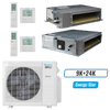 Klimaire 27,000 BTU 2-Zone Ceiling Ducted Mini Split Heat Pump | 20.4 SEER2 | 9k + 24k | R454B