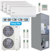 Klimaire 46,000 BTU 5-Zone Wall Mount - Air Handler Mini Split Heat Pump | 20.8 SEER2 | 9k + 9k + 12k + 12k + 18k | R454B