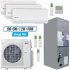 Klimaire 36,000 BTU 4-Zone Wall Mount - Air Handler Mini Split Heat Pump | 20.45 SEER2 | 9k + 9k + 12k + 18k | R454B