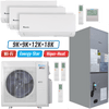 Klimaire 36,000 BTU 4-Zone Hyper Heat Wall Mount - Air Handler Mini Split Heat Pump | 20.45 SEER2 | 9k + 9k + 12k + 18k | R454B