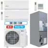 Klimaire 27,000 BTU 3-Zone Hyper Heat Wall Mount - Air Handler Mini Split Heat Pump | 22 SEER2 | 9k + 9k + 18k | R454B