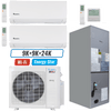 Klimaire 27,400 BTU 3-Zone Wall Mount - Air Handler Mini Split Heat Pump | 20 SEER2 | 9k + 9k + 24k | R454B