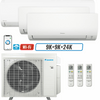 3 - Zone - 36,000 BTU 20 SEER2 Daikin MXM Series Wall Mounted Ductless Mini Split Heat Pump Air Conditioner System 9K + 9K + 24K - 230V | R32 | Wi-Fi Enabled