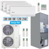Klimaire 46,000 BTU 5-Zone Wall Mount - Air Handler Mini Split Heat Pump | 20.8 SEER2 | 9k + 9k + 9k + 12k + 24k | R454B