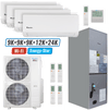 Klimaire 60,000 BTU 5-Zone Wall Mount - Air Handler Mini split Heat Pump | 20.7 SEER2 | 9k + 9k + 9k + 12k + 24k | R454B