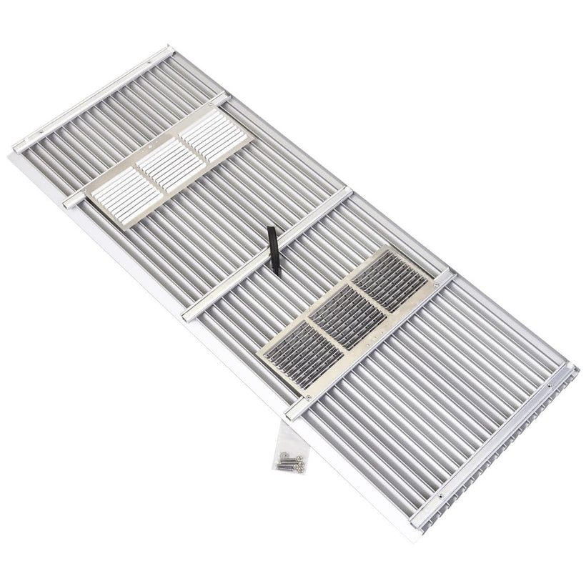 Amana architectural aluminum grille: clear anodized finish