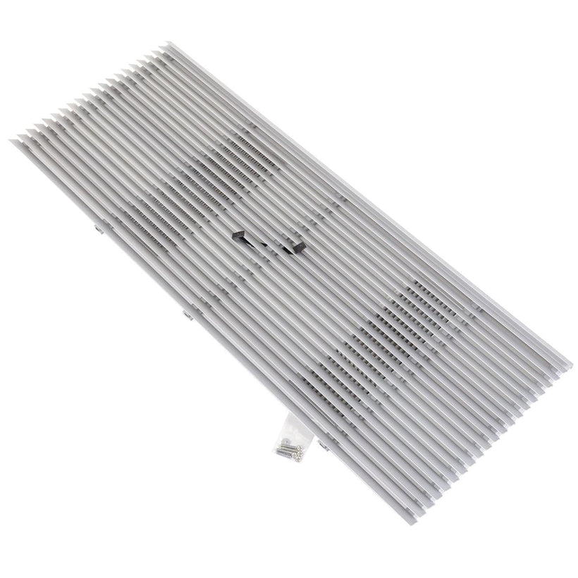 Amana architectural aluminum grille: clear anodized finish