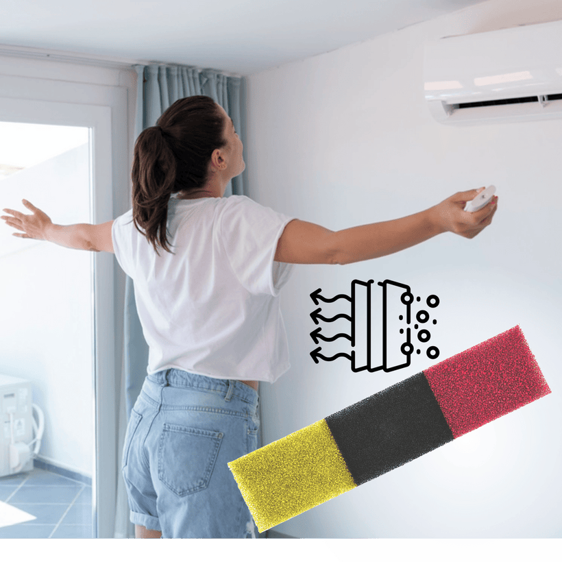 Vitamin C - Activated Carbon - Red Antiformaldehyde Ductless Mini Split Air Filter | Qty 2