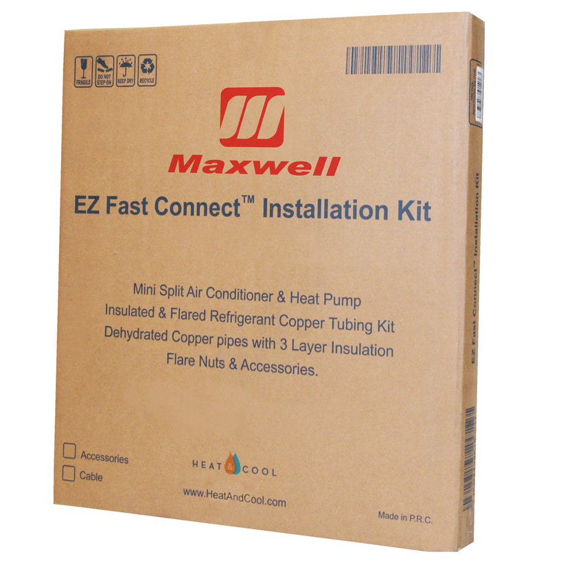 25 Ft Mini Split Line Set – 1/4” x 3/8” Flared Insulated Copper + Communication Cable & Accessories