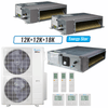 Klimaire 47,000 BTU 3-Zone Ducted Recessed Mini Split Heat Pump | 20.4 SEER2 | 12k 12k + 18k | R454B