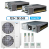 Klimaire 47,000 BTU 3-Zone Ducted Recessed Mini Split Heat Pump | 20.4 SEER2 | 12k + 12k + 24k | R454B