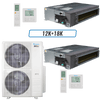 Klimaire 60,000 BTU 2-Zone Ducted Recessed Mini Split Heat Pump | 18 SEER2 | 12k + 18k | R454B