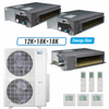 Klimaire 47,000 BTU 3-Zone Ducted Recessed Mini Split Heat Pump | 20.4 SEER2 | 12k + 18k + 18k | R454B
