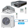 Klimaire 35,000 BTU 2-Zone Ceiling Cassette Ducted Concealed Mini Split Heat Pump | 20 SEER2 | 18k + 18k | R454B