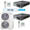 Klimaire 45,000 BTU 2-Zone Ducted Recessed Mini Split Heat Pump | 20.4 SEER2 | 18k + 18k | R454B