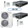 Klimaire 60,000 BTU 2-Zone Ducted Recessed Mini Split Heat Pump | 18 SEER2 | 18k + 18k | R454B