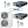 Klimaire 60,000 BTU 2-Zone Ducted Recessed Mini Split Heat Pump | 18 SEER2 | 18k + 24k | R454B