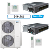 Klimaire 45,000 BTU 2-Zone Ducted Recessed Mini Split Heat Pump | 20.4 SEER2 | 24k + 24k | R454B
