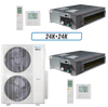 Klimaire 60,000 BTU 2-Zone Ducted Recessed Mini Split Heat Pump | 18 SEER2 | 24k + 24k | R454B