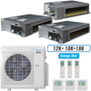 Klimaire 36,000 BTU 3-Zone Ducted Recessed Mini Split Heat Pump | 19.4 SEER2 | 12k + 18k + 18k | R454B