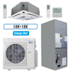 Klimaire 35,000 BTU 2-Zone Ceiling Cassette Air Handler Mini Split Heat Pump | 20 SEER2 | 18k + 18k | R454B