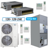 Klimaire 47,000 BTU 3-Zone Ducted Recessed Air Handler Mini Split Heat Pump | 20.4 SEER2 | 12k + 12k + 24k | R454B