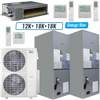 Klimaire 47,000 BTU 3-Zone Ducted Recessed Air Handler Mini Split Heat Pump | 20.4 SEER2 | 12k + 18k + 18k | R454B