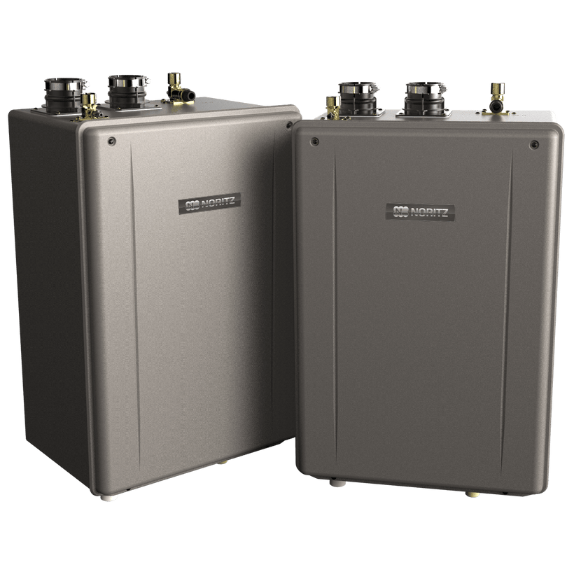 Noritz EZ98DV-NG 50 Gallon Residential Condensing Water Heater Max 180,000 BTU 9.8 GPM 120V with Isolation Valve Kit