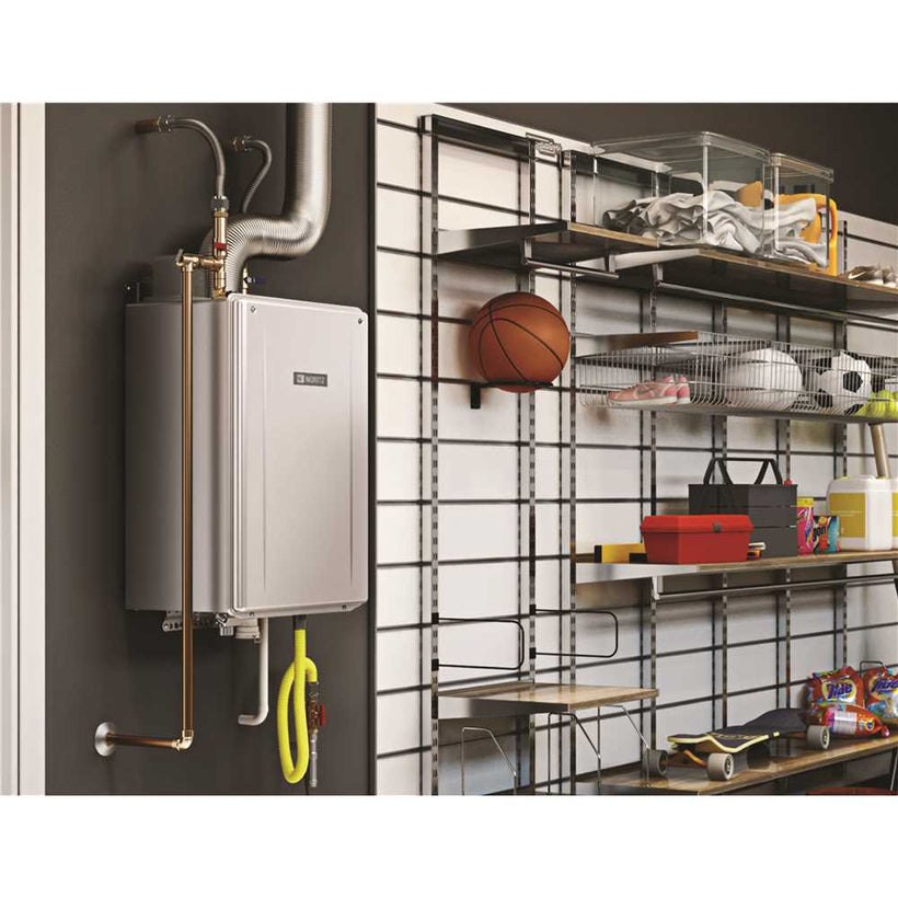 Noritz EZTR75 75 Gallon Easy Tank Replacement Residential Condensing Water Heater Max 199,900 BTU 11.1 GPM 120 Volts Complete Installation Kit