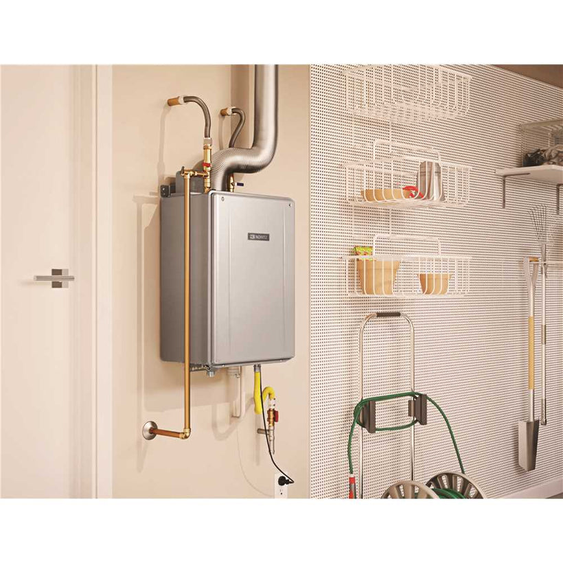 Noritz EZTR75 75 Gallon Easy Tank Replacement Residential Condensing Water Heater Max 199,900 BTU 11.1 GPM 120 Volts Complete Installation Kit