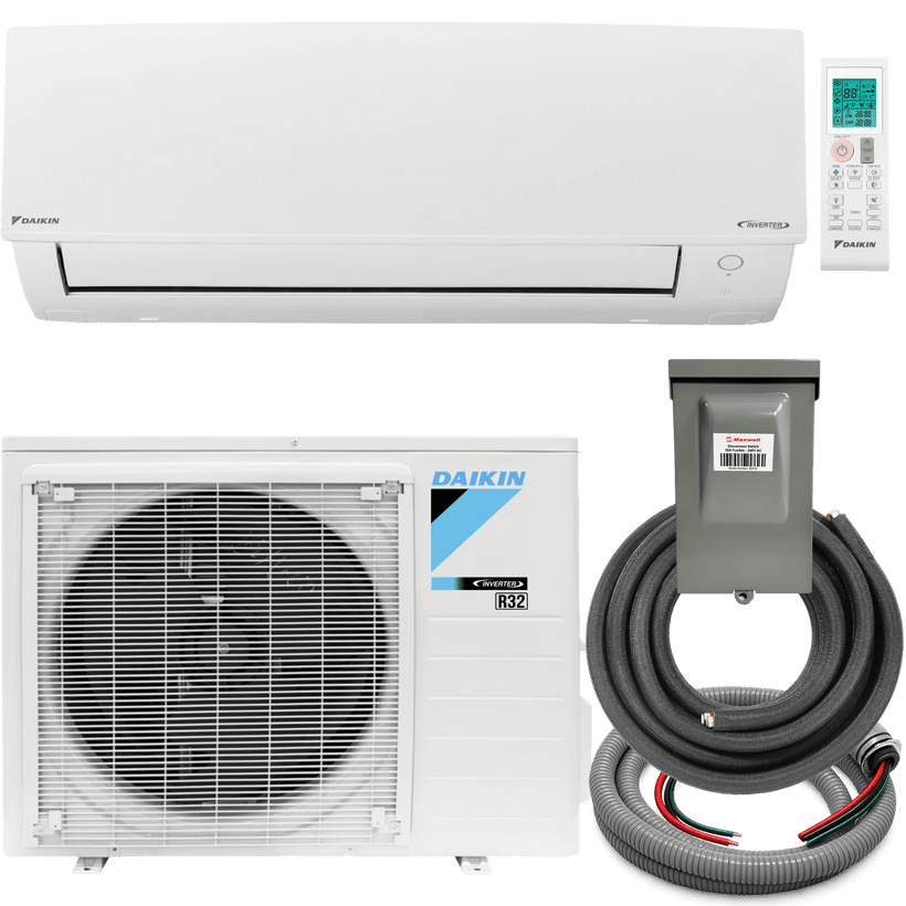 9,000 BTU 18 SEER2 Daikin Entra Series Wall Mounted Single Zone Ductless Mini Split Heat Pump Air Conditioner with Accessories