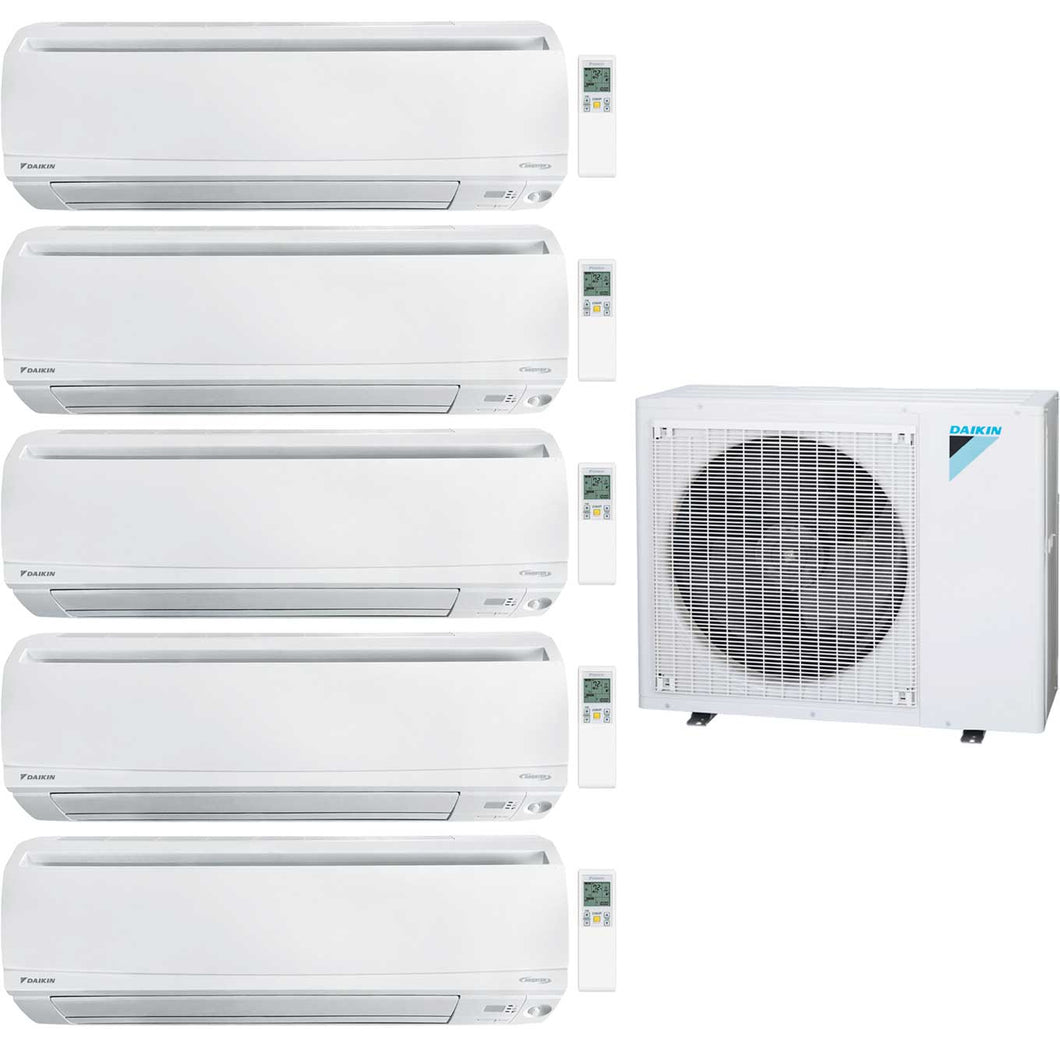 Daikin 5-Zone Wall Mounted Ductless Mini-Split 48000 BTU Heat Pump Air Conditioner 7k + 7k + 9k + 9k + 15k - 20.6 SEER2