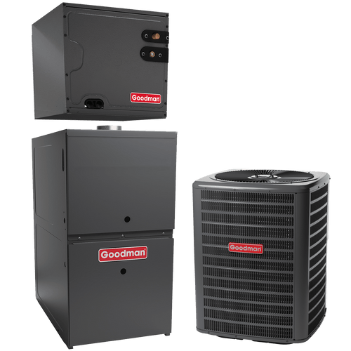 Goodman 3.5 Ton Cooling 80,000 BTU Heating - Air Conditioner 15.2 SEER2 Multi Speed Gas Furnace System 80% AFUE Upflow R-32