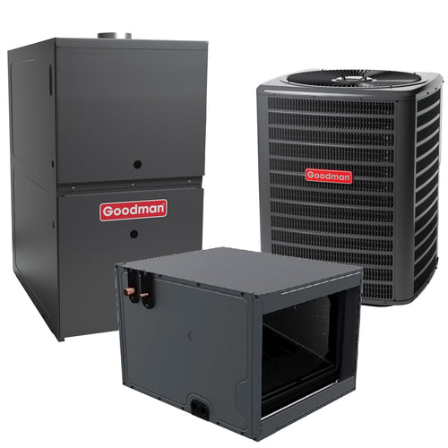 Goodman 3.5 Ton Cooling 80,000 BTU Heating - Air Conditioner 15.2 SEER2 Gas Furnace Horizontal System 80% AFUE Low NOx Coil 30