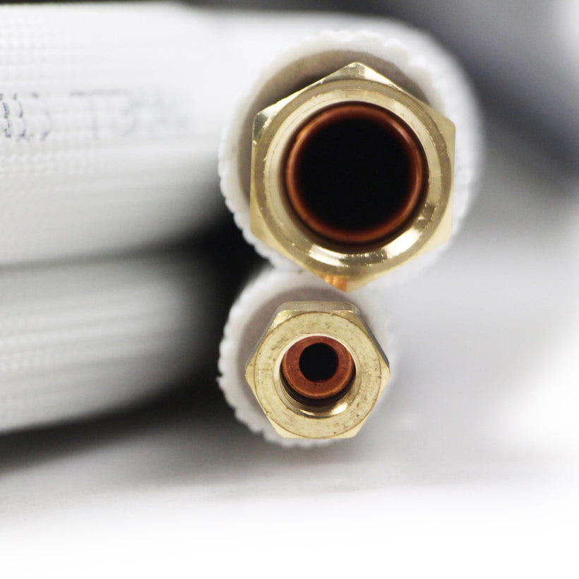 33 Ft Mini Split Line Set – 1/4” x 3/8” Flared Insulated Copper + Communication Cable & Accessories