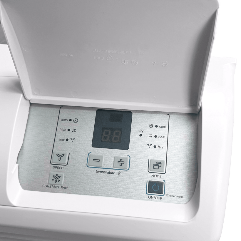 Klimaire PTAC 15,000 Btu Air Conditioner Heat Pump R-32 with 3.5kW Heater and Wi-Fi - 208-230V - 20A