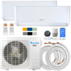 Klimaire DIY 18,000 BTU 2-Zone Regular Heat Wall Mounted Mini Split Heat Pump | 24 SEER2 | 9k + 9k | R454B | KMIP